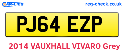 PJ64EZP are the vehicle registration plates.