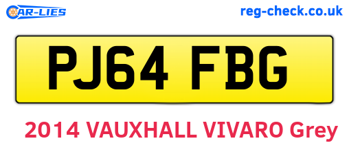 PJ64FBG are the vehicle registration plates.