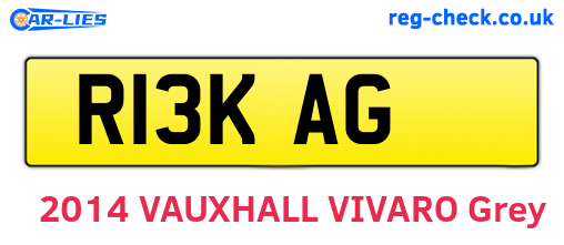 R13KAG are the vehicle registration plates.