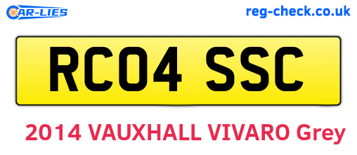 RC04SSC are the vehicle registration plates.