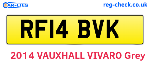 RF14BVK are the vehicle registration plates.