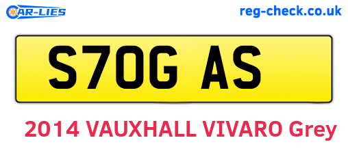 S70GAS are the vehicle registration plates.
