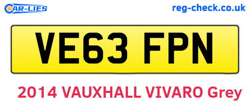 VE63FPN are the vehicle registration plates.
