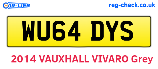 WU64DYS are the vehicle registration plates.