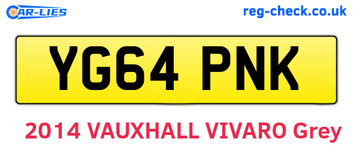 YG64PNK are the vehicle registration plates.