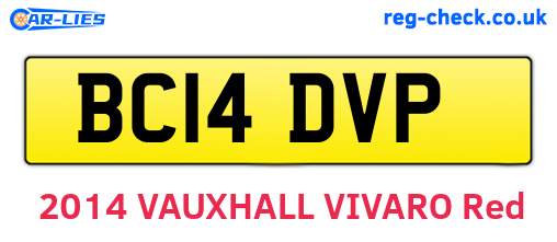 BC14DVP are the vehicle registration plates.