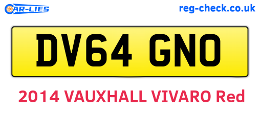 DV64GNO are the vehicle registration plates.