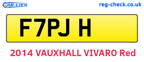 F7PJH are the vehicle registration plates.