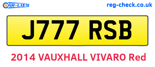 J777RSB are the vehicle registration plates.
