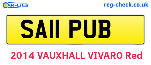 SA11PUB are the vehicle registration plates.