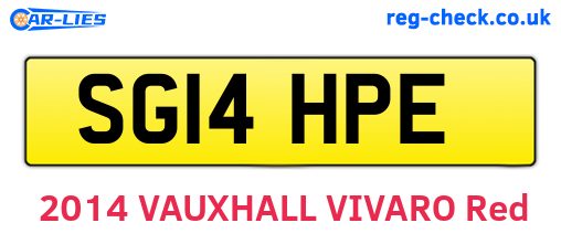 SG14HPE are the vehicle registration plates.