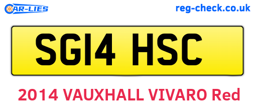 SG14HSC are the vehicle registration plates.