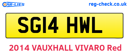 SG14HWL are the vehicle registration plates.