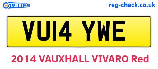 VU14YWE are the vehicle registration plates.