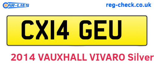 CX14GEU are the vehicle registration plates.