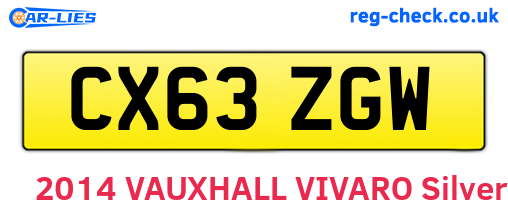 CX63ZGW are the vehicle registration plates.