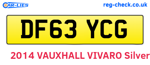 DF63YCG are the vehicle registration plates.