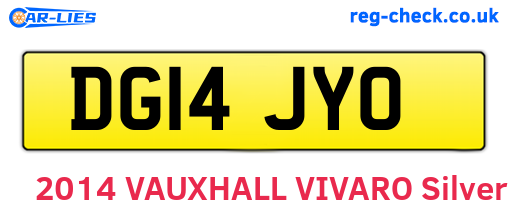 DG14JYO are the vehicle registration plates.