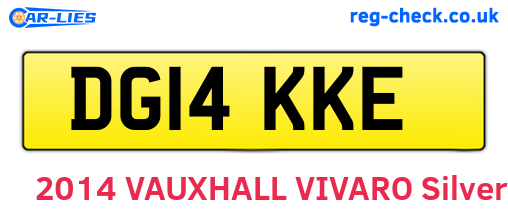 DG14KKE are the vehicle registration plates.