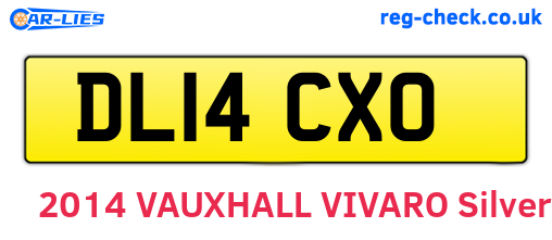 DL14CXO are the vehicle registration plates.
