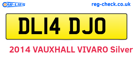 DL14DJO are the vehicle registration plates.