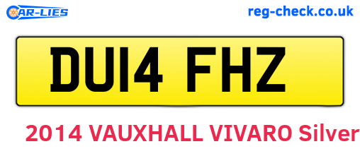 DU14FHZ are the vehicle registration plates.