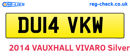DU14VKW are the vehicle registration plates.