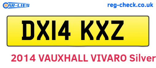 DX14KXZ are the vehicle registration plates.
