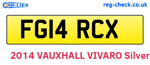 FG14RCX are the vehicle registration plates.