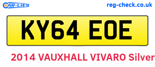 KY64EOE are the vehicle registration plates.