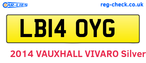 LB14OYG are the vehicle registration plates.