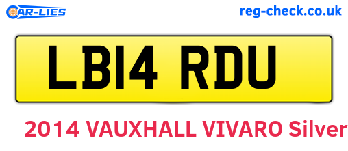 LB14RDU are the vehicle registration plates.