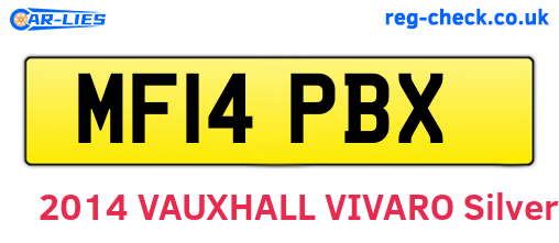 MF14PBX are the vehicle registration plates.