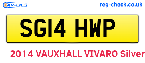 SG14HWP are the vehicle registration plates.