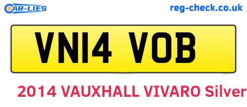 VN14VOB are the vehicle registration plates.