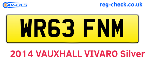 WR63FNM are the vehicle registration plates.