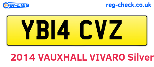 YB14CVZ are the vehicle registration plates.