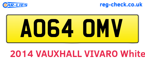 AO64OMV are the vehicle registration plates.