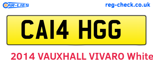CA14HGG are the vehicle registration plates.