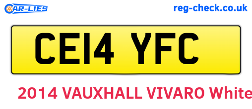 CE14YFC are the vehicle registration plates.