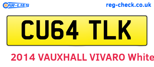 CU64TLK are the vehicle registration plates.