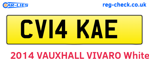 CV14KAE are the vehicle registration plates.