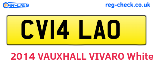 CV14LAO are the vehicle registration plates.