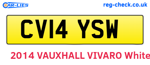 CV14YSW are the vehicle registration plates.