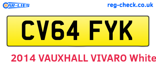CV64FYK are the vehicle registration plates.