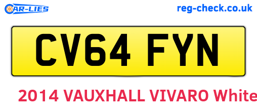 CV64FYN are the vehicle registration plates.