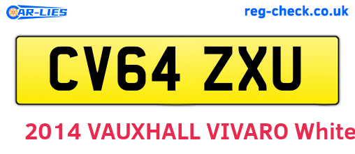 CV64ZXU are the vehicle registration plates.