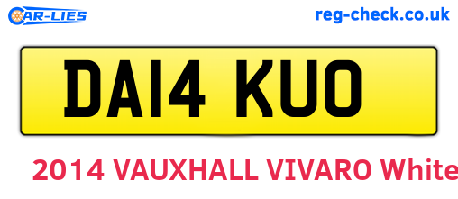 DA14KUO are the vehicle registration plates.