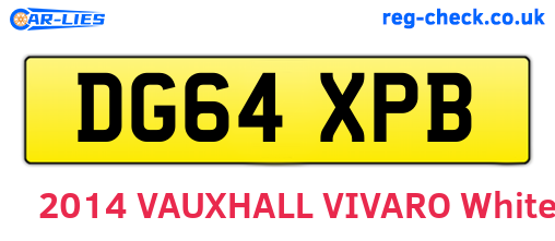 DG64XPB are the vehicle registration plates.