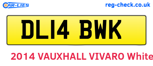 DL14BWK are the vehicle registration plates.